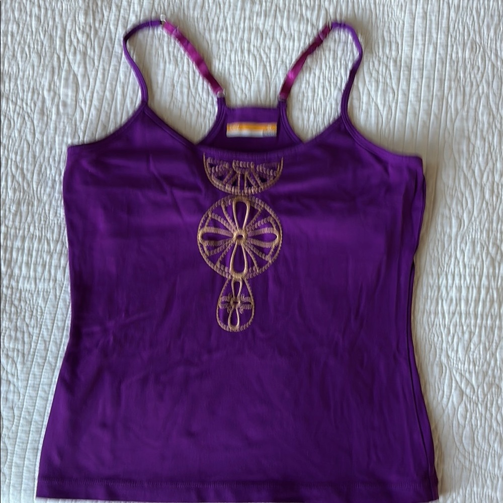 Lucy Purple Embroidered Women's Sport Top